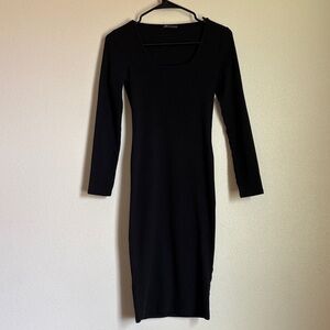 Zara Elegant Black Long Sleeve Dress